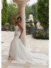 Beaded Scoop Neck Ivory Lace Tulle Sweet Wedding Dress